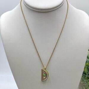 Kate Spade Out of Office
Lime Pendant Green Enamel Crystals Gold Tone Necklace